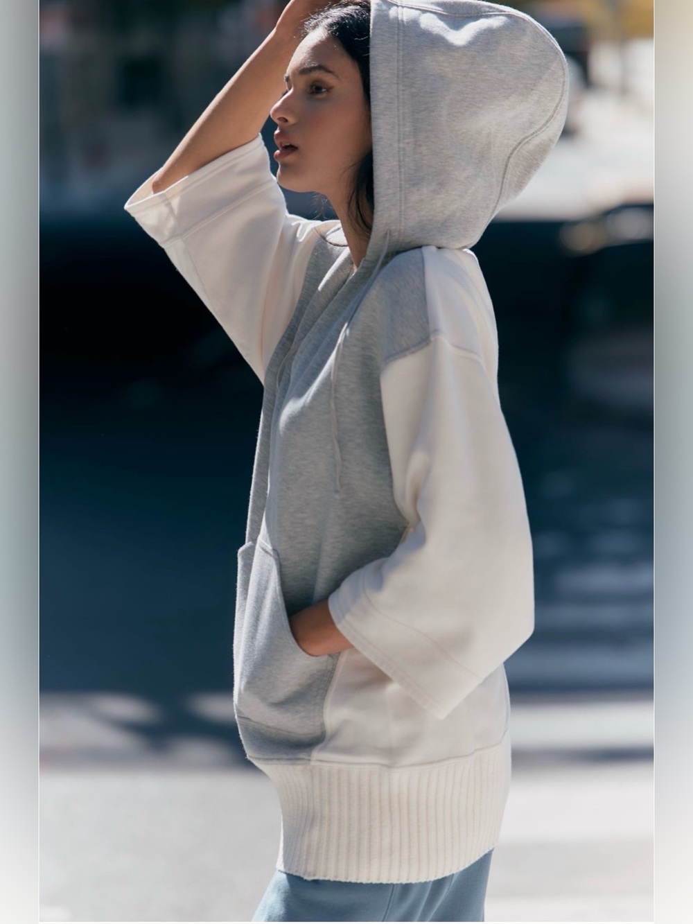 Anthropologie Daily Practice Snow Field Mini Dress/Hooded Sweatshirt